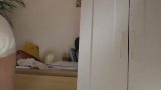 Innocent cutie accidentally soaks his diaper while fixing the car