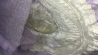 Fucked after wetting diaper full of boosters